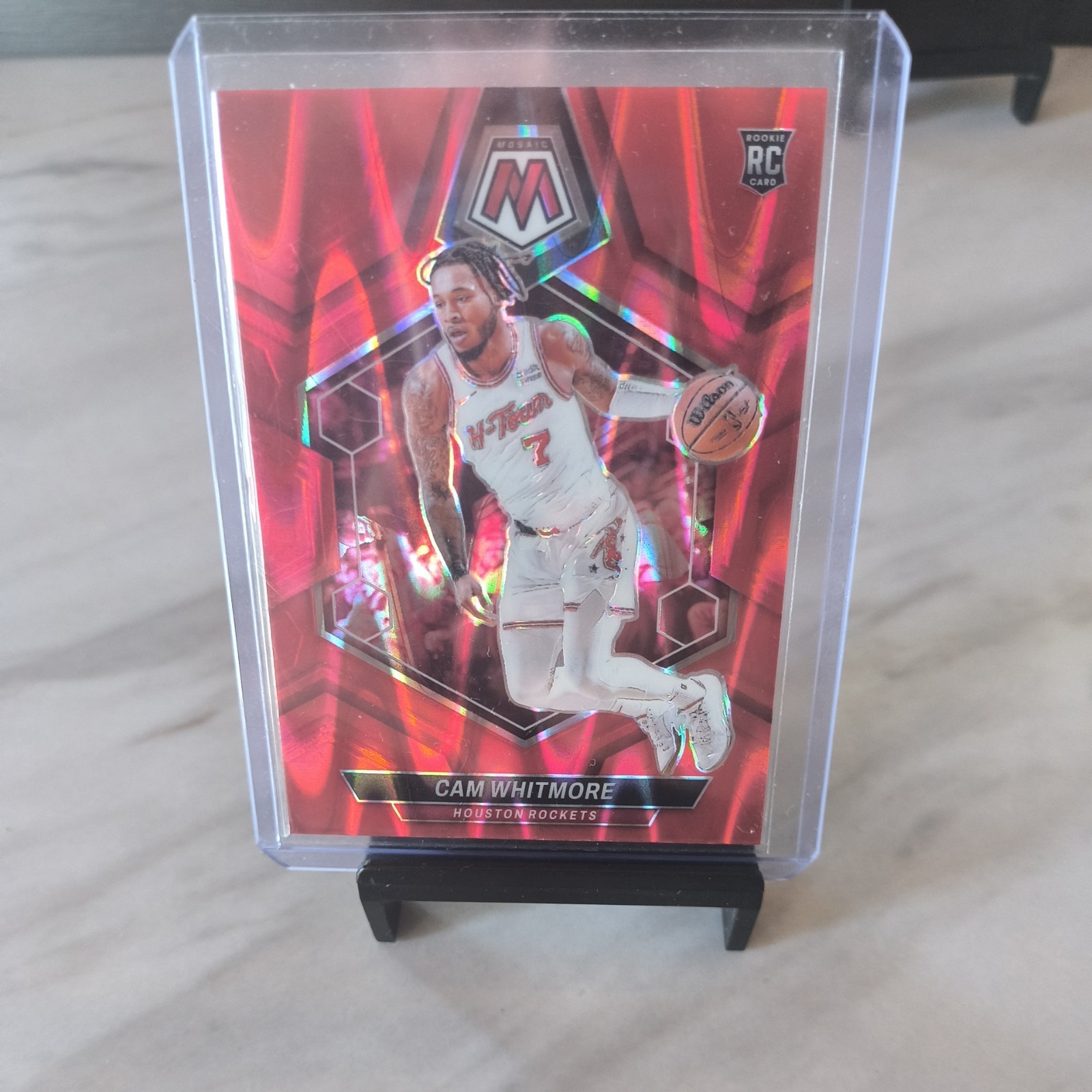 2023-24 Panini Mosaic - Rookies Cam Whitmore #217 Red Seismic Prizm /299 (RC)