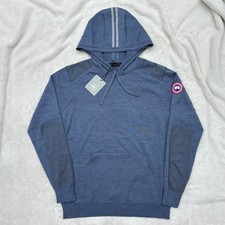 Canada Goose Ozone Blue Amherst Badge Knit Hoodie - M/L/XL - New - Authentic