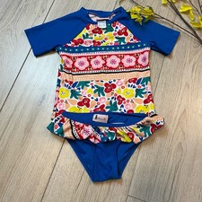 Floatimini Girls Swimsuit Toddler 2 piece Size 4 Bright Florals