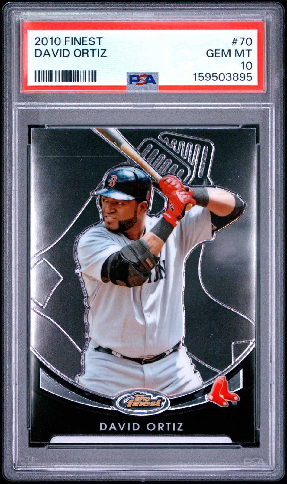 David Ortiz - 2010 Topps Finest Baseball Card #70 – Red Sox (POP: 1) - PSA 10