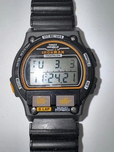 Vintage Timex Ironman Triathlon Men's Watch Digital 8 Lap