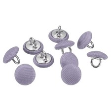 10pcs 10mm Fabric Cloth Covered with Metal Shank Round Sewing Buttons, Purple