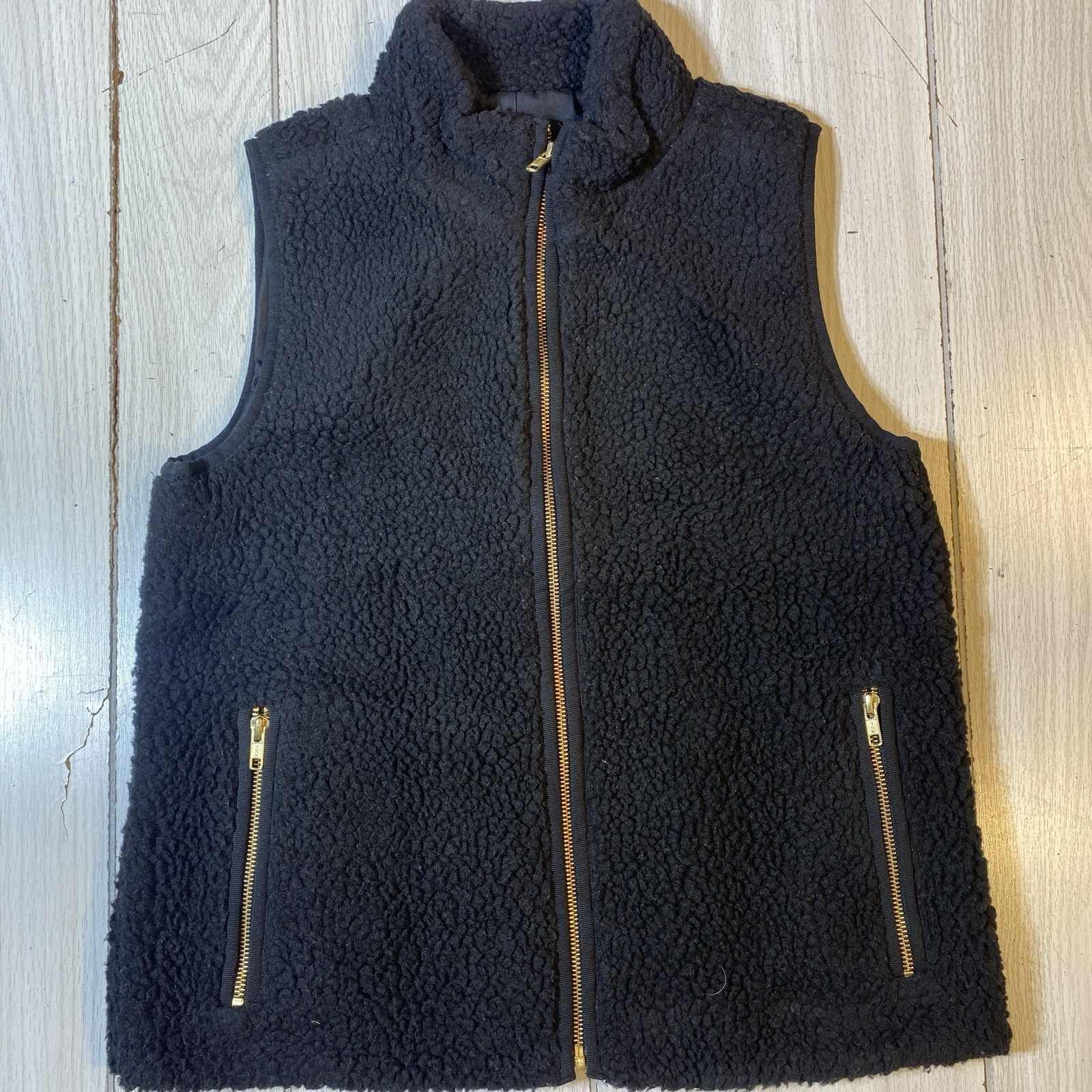 J. Crew Women’s Teddy Sherpa Vest Size Small Black
