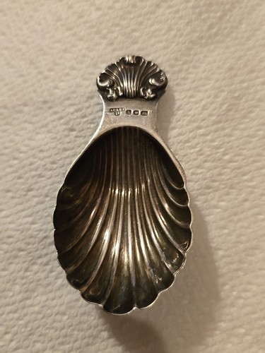 Vintage Sterling Silber Jakobsmuschel Muschel Tee Caddy Löffel - Bild 1 von 10