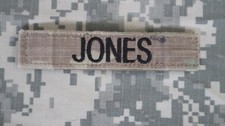 Name Tape JONES OCP Hook and Loop Military Patch Used Authentic