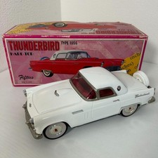 Vintage Japanese Tin Toy 1956 Ford Thunderbird Hardtop White Retro