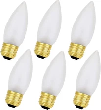 40 Watt Frosted Flame Tip Chandelier Light Bulb, Medium E26 Candelabra Base 4