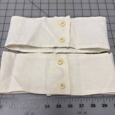 Set of Two Reproduction Handsewn 19th Century Linen Collars, SZ 22"