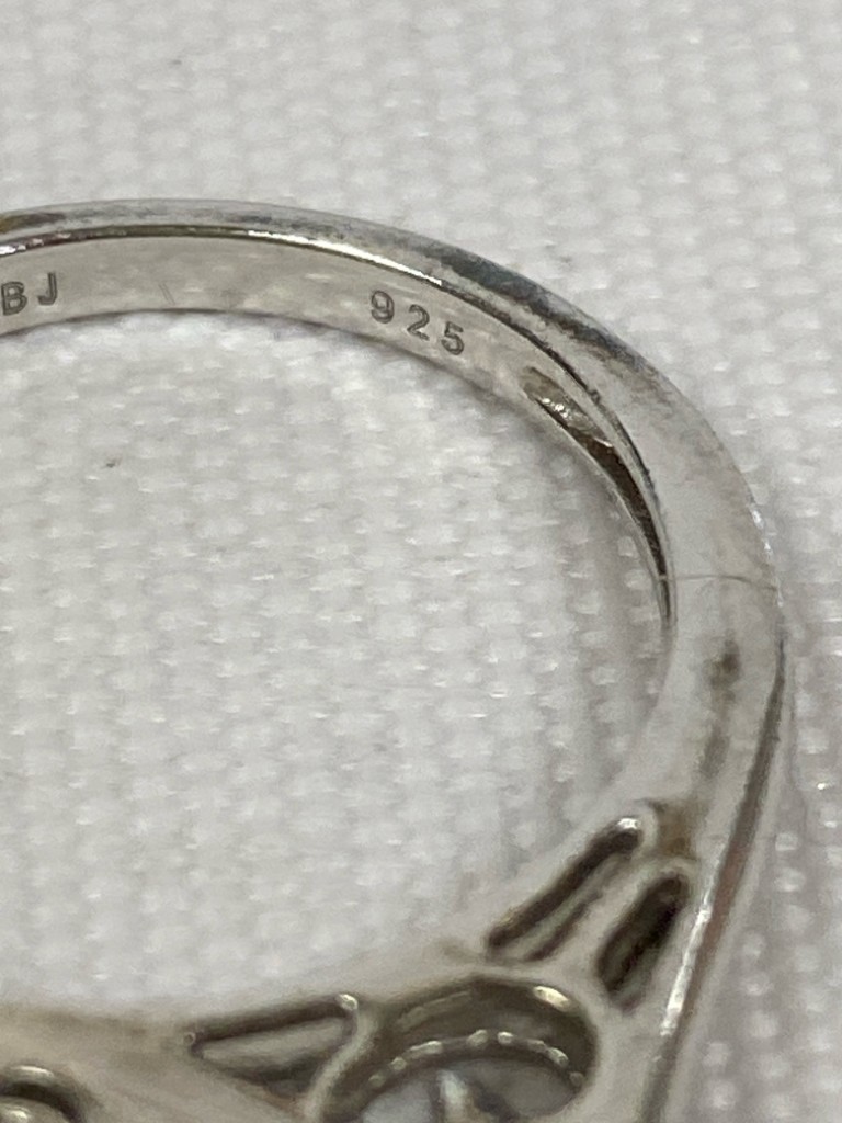 Blue Silver Sterling Silver Ring - image 3