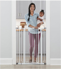 Easy Step Extra Tall Walk Thru Baby Gate, Includes 4-Inch Extension, and 4 Pack