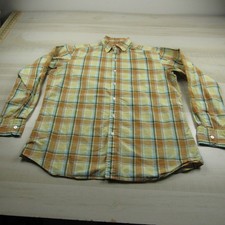 Hamilton Shirt Co Mens 16 Extra Large Orange Yellow Button Up Cotton USA Made