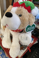 Winter Wonder Lane Christmas Singing Puppy Animated Plush Sings "I Feel Good "