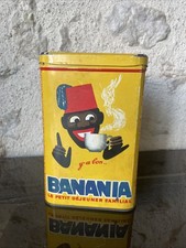 Boite ancienne lithographiée  BANANIA, tôle jaune  , 1 Kg, SUCRE