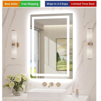 LED Mirror for Bathroom 24x36 Lighted Bathroom Vanity Mirrors with Lights, Br...