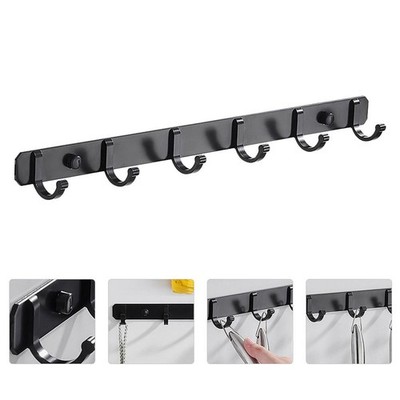 1pc Haken Wand Rack Bad Haken Handtücher Hanger Home Room Row (schwarz)