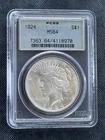 1924 Peace Dollar PCGS MS64 Silver $1 Coin Philadelphia OGH