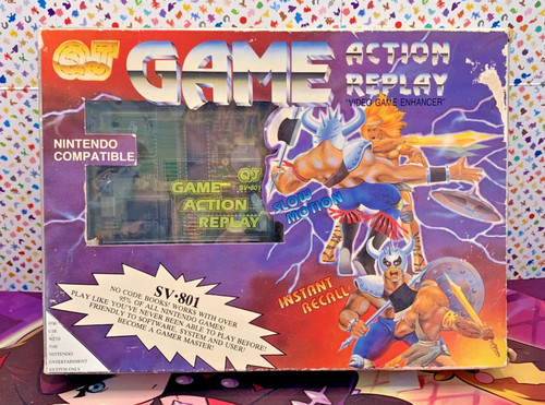QJ action replay for NES complete in box CIB SV 108