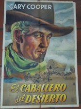 Afiche de cine original - EL CABALLERO DEL DESIERTO - GARY COOPER - VENTURI