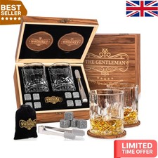Elegant Whiskey Glasses Set of 2 with Reusable Stones & Accessories for Gifting
