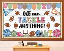 Spring Sports Football Bulletin Board Set Classroom Tackle Theme Cutout