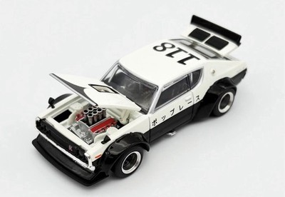 Pop Race SKYLINE KPGC110 (KENMERI) PR64-252 White & Black | eBay