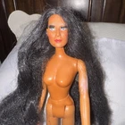 1976 Vintage Mego Corp Cher Nude Doll Long Rooted Black Hair Eyelashes