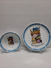 Honey Bear Child's Tableware Set Plate Bowl Ceramic Children's Dish Set