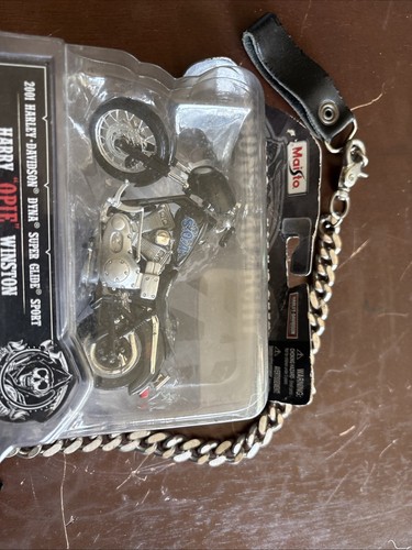 Sons Of Anarchy Biker Wallet W/ Chain & Maista Opie MC - Picture 19 of 24