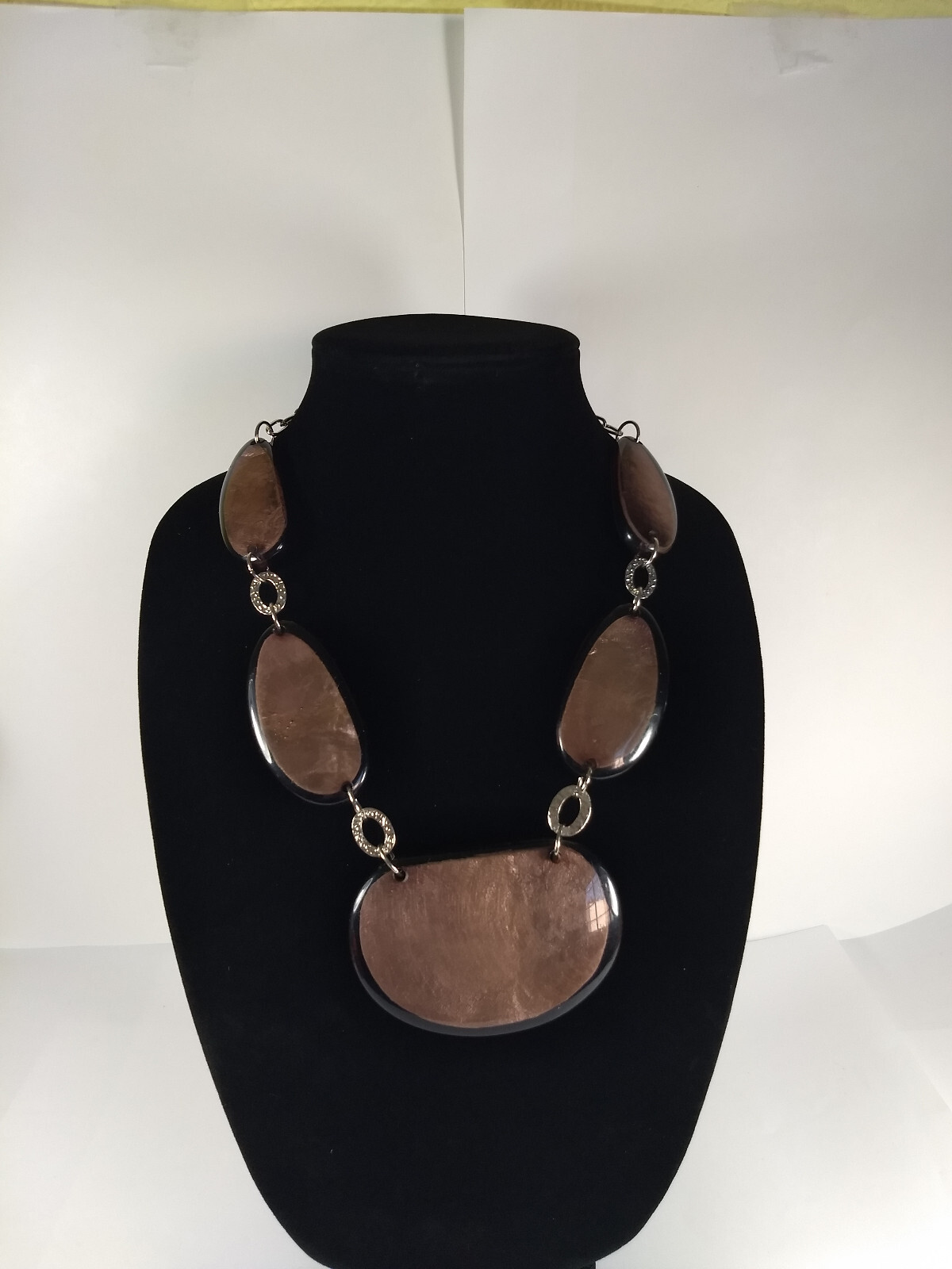 Large Rounded Jointed Statement Flat Bead Silver … - image 1