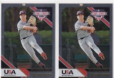 LOT (2) JOSEPH BROWN - 2020 PANINI STARS STRIPES USA BASEBALL RC - H3826