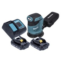 Makita Dbo 180 Sy Akku Exzenterschleifer 18 V 125 Mm + 2X Akku 1,5 Ah + Lader
