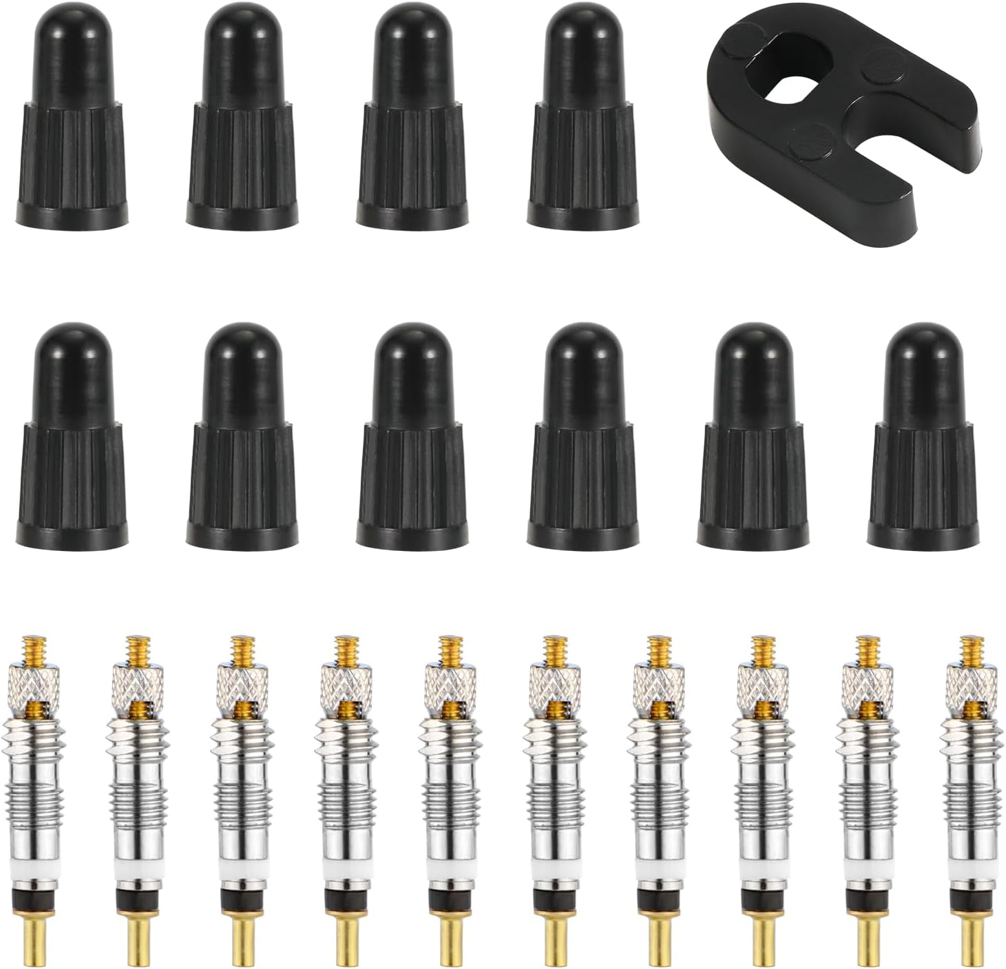 Valve Core Repair Kit for Presta with 10Pcs Bike Replacement Brass Tubeless Core