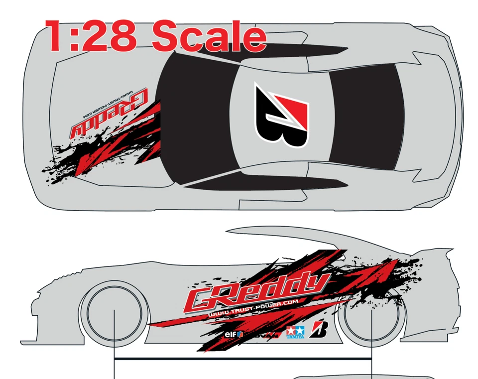 Drift Drag Water Slide Decal White Toner  1/24 - 1/28 RC Model Dicast Hot!! #365 - Image 4 of 4