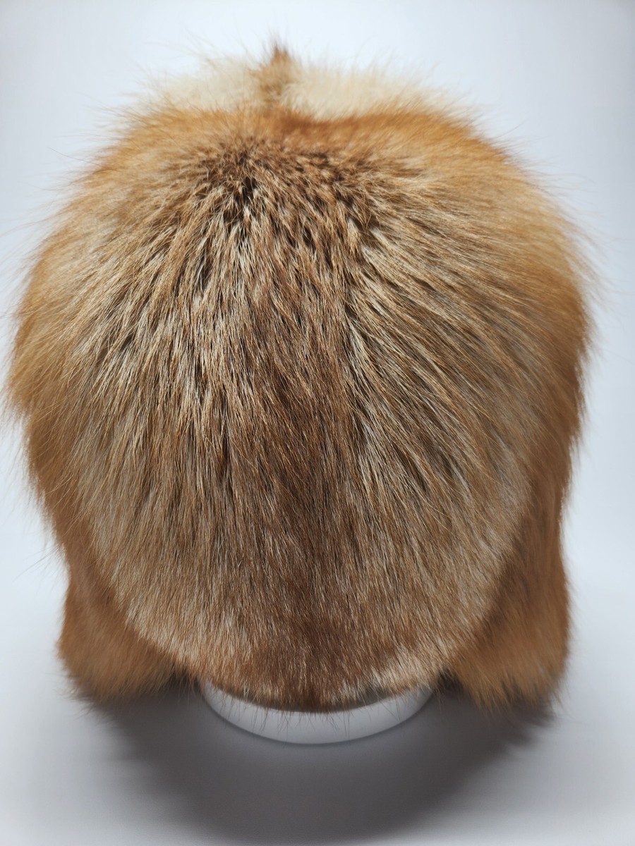 Men's Red Fox Fur Trapper Hat. Size XL | eBay