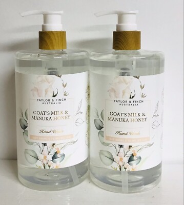 2-Pack Taylor & Finch ~ Goat s Milk & Manuka Honey Hand Wash 16.9 fl oz Each