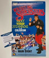 RICKY THE DRAGON STEAMBOAT SIGNED WWF LJN POSTER BECKETT COA BA30152 WWE