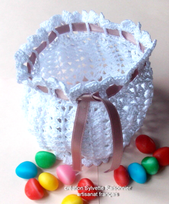 BONBONNIERES DE TABLE Crochet Main Creation S Raisonnier Couvercle Par 6 EUR 12,00 - FR