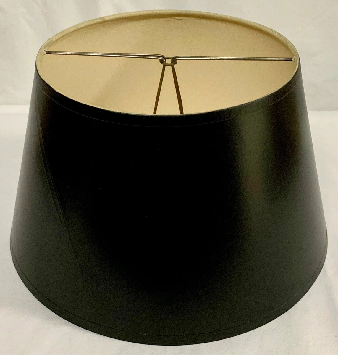 Vintage Black Tapered Drum Clip On Lamp Shade Small