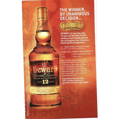 Dewar Special Reserve 12 Aged Whiskey AD 2000s Print Ad