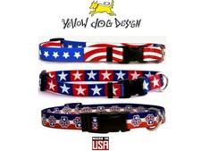 Yellow Dog Designs Patriotic Collar - Flag 4th of July Stars  Stripes XS S M L