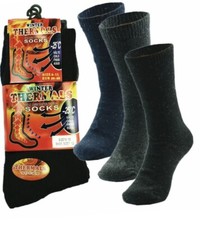 3 Pr Individual Packaged Mens Acrylic Winter Thermal Work Boots Crew Socks 6-11