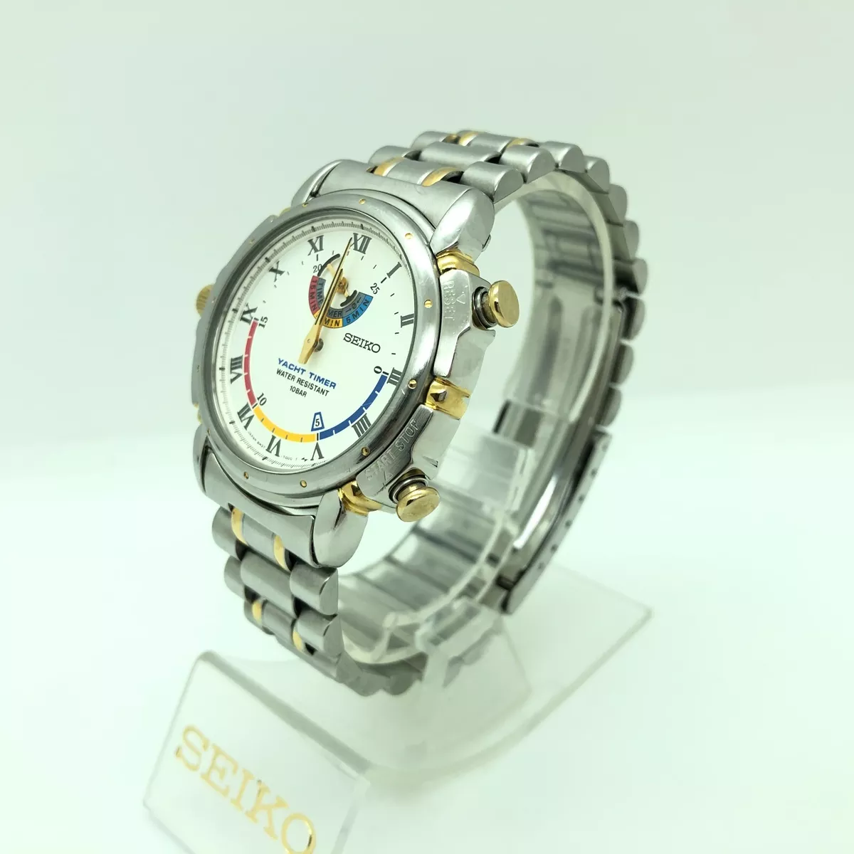 w1709 SEIKO YACHT TIMER 8M37 7000 All original Battery replaced Working VG EX