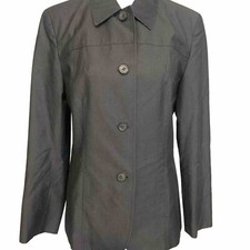 Vintage Talbots Blazer Womans Size 4 Gray Classic Lined Four Button Lightweight