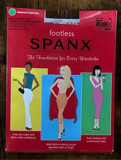Women's Size G Spanx Sara Blakely Footless Pantyhose Shapers Control Top Nude 1