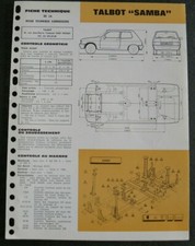 Revue technique Talbot SAMBA