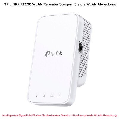 TP LINK  RE230 WLAN Repeater WPS Button AP Modus Wi-Fi 5 Reset Button Neu Ovp