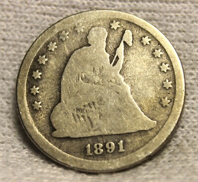 seated liberty quarter 1891 | eBay
