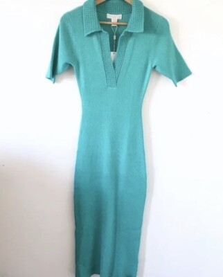Caroline Constas Turquoise Knit Ribbed Crochet Collar Bodycon Dress Size XS | eBay Caroline Constas Turquoise Knit Ribbed Crochet Collar Bodycon Dress Size XS | eBay