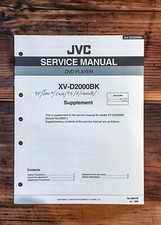JVC XV-D2000 BK D2000BK DVD Player Service Manual Supplement Original 