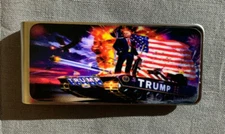 Metal Money Clip Bills Card Holder Rectangle Trump 2020 D5